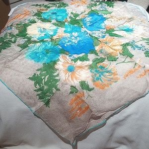 Beautiful Floral Scarf made in (30s or 40s)  100% Rayon